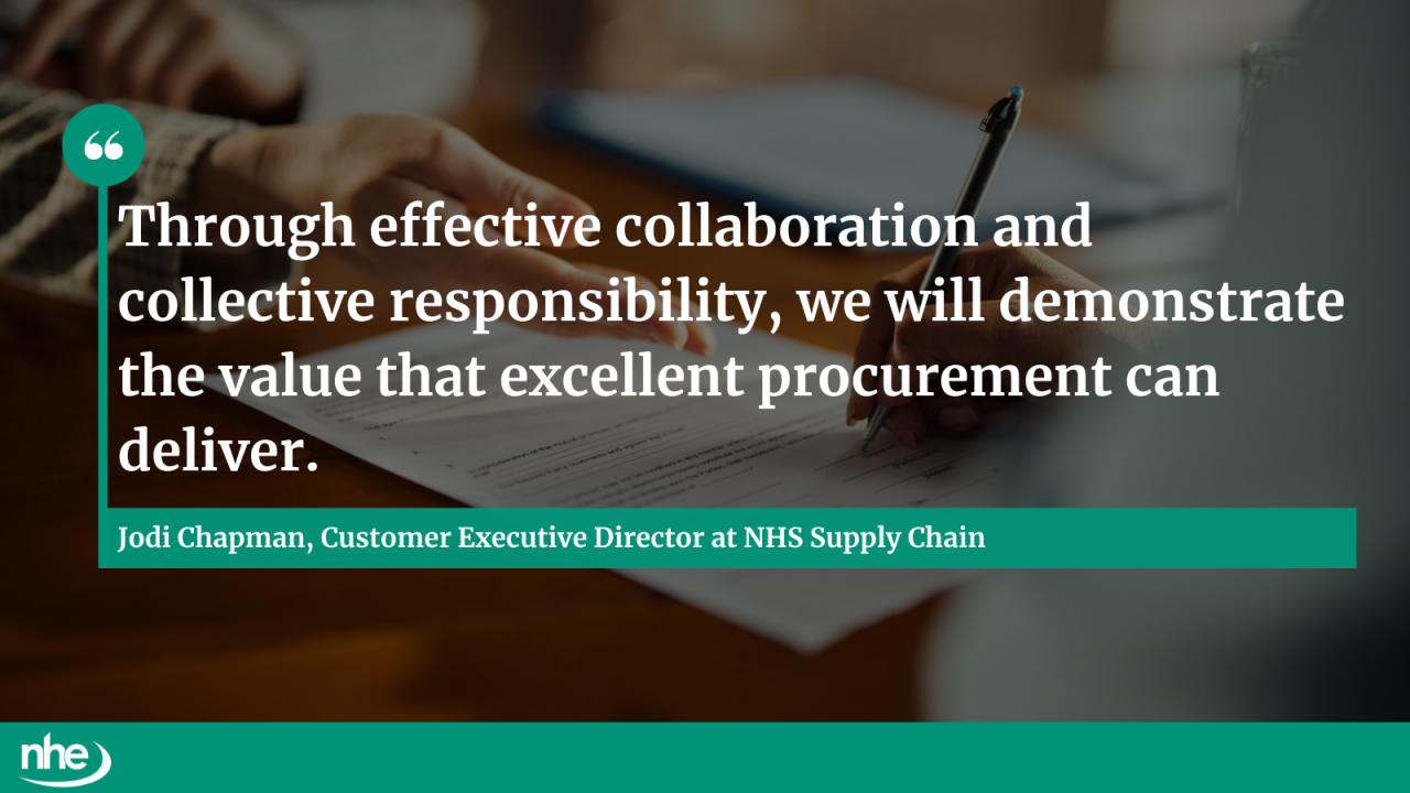 Comment from Jodi Chapman, customer executive director at NHS Supply Chain