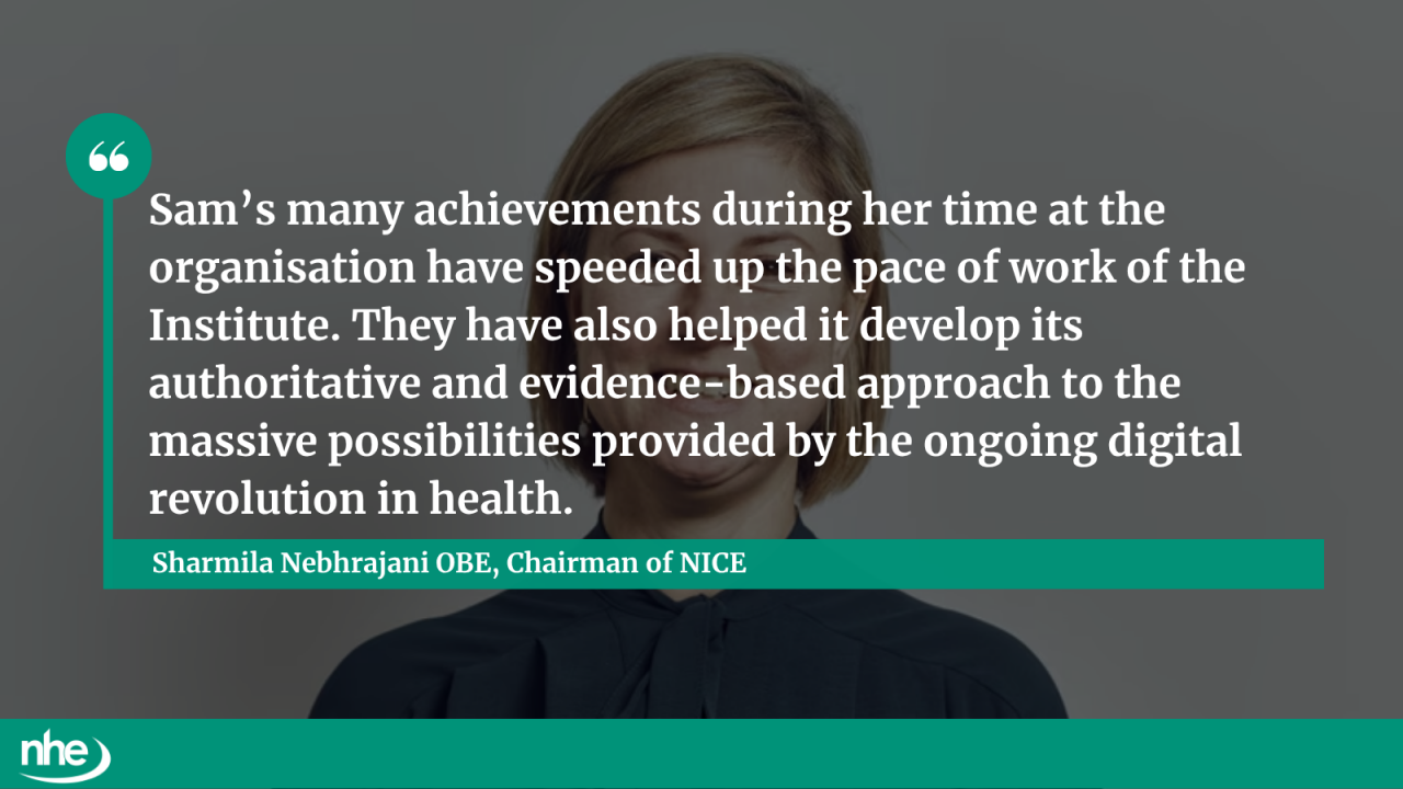 NICE chief executive QUOTE