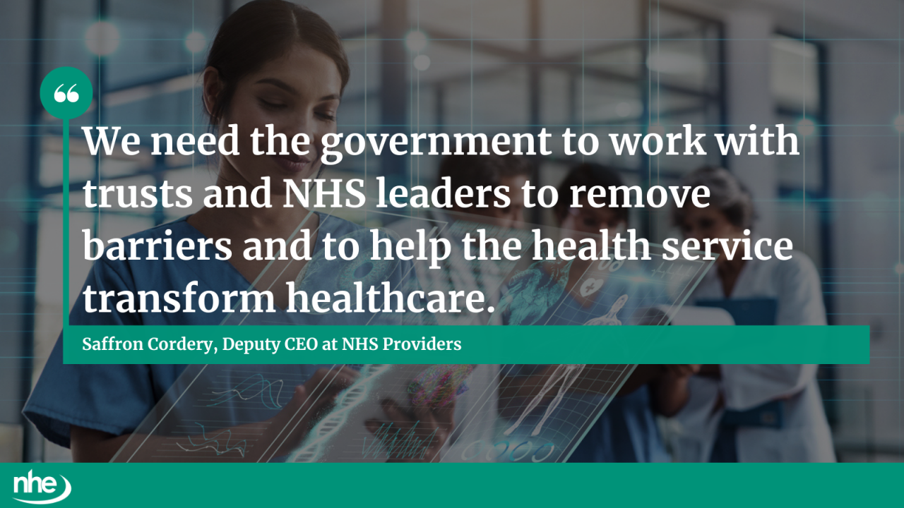 Comment from Saffron Cordery, deputy CEO at NHS Providers