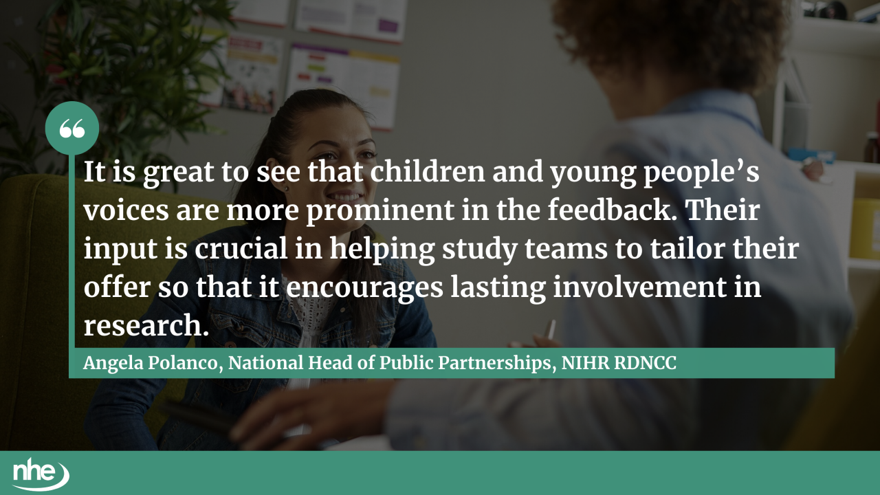 Quote from the NIHR on young people in health research