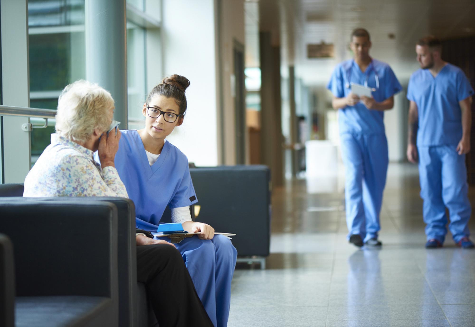 NHS waiting room depicting waiting lists and backlog