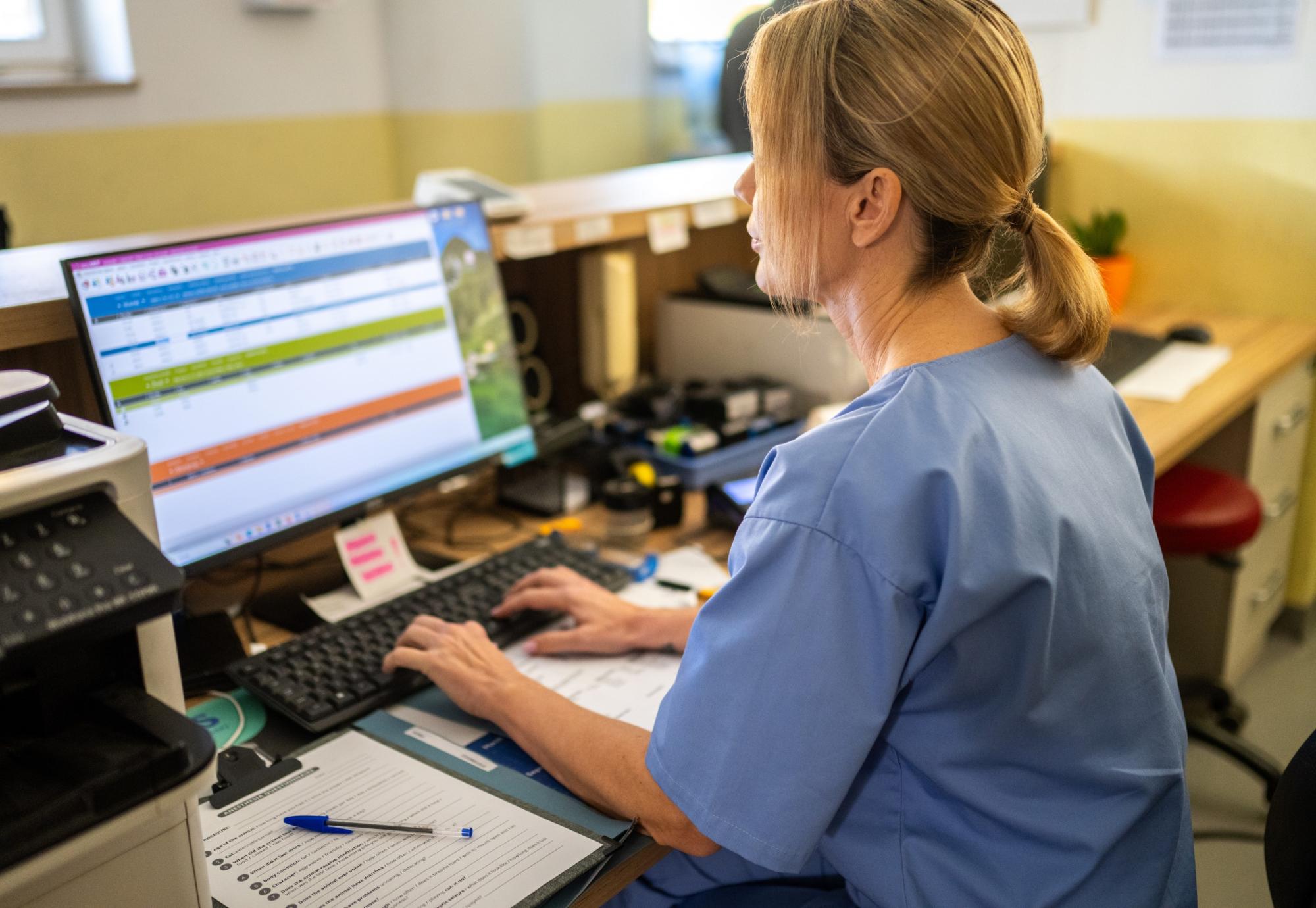 Doctor accessing patient records