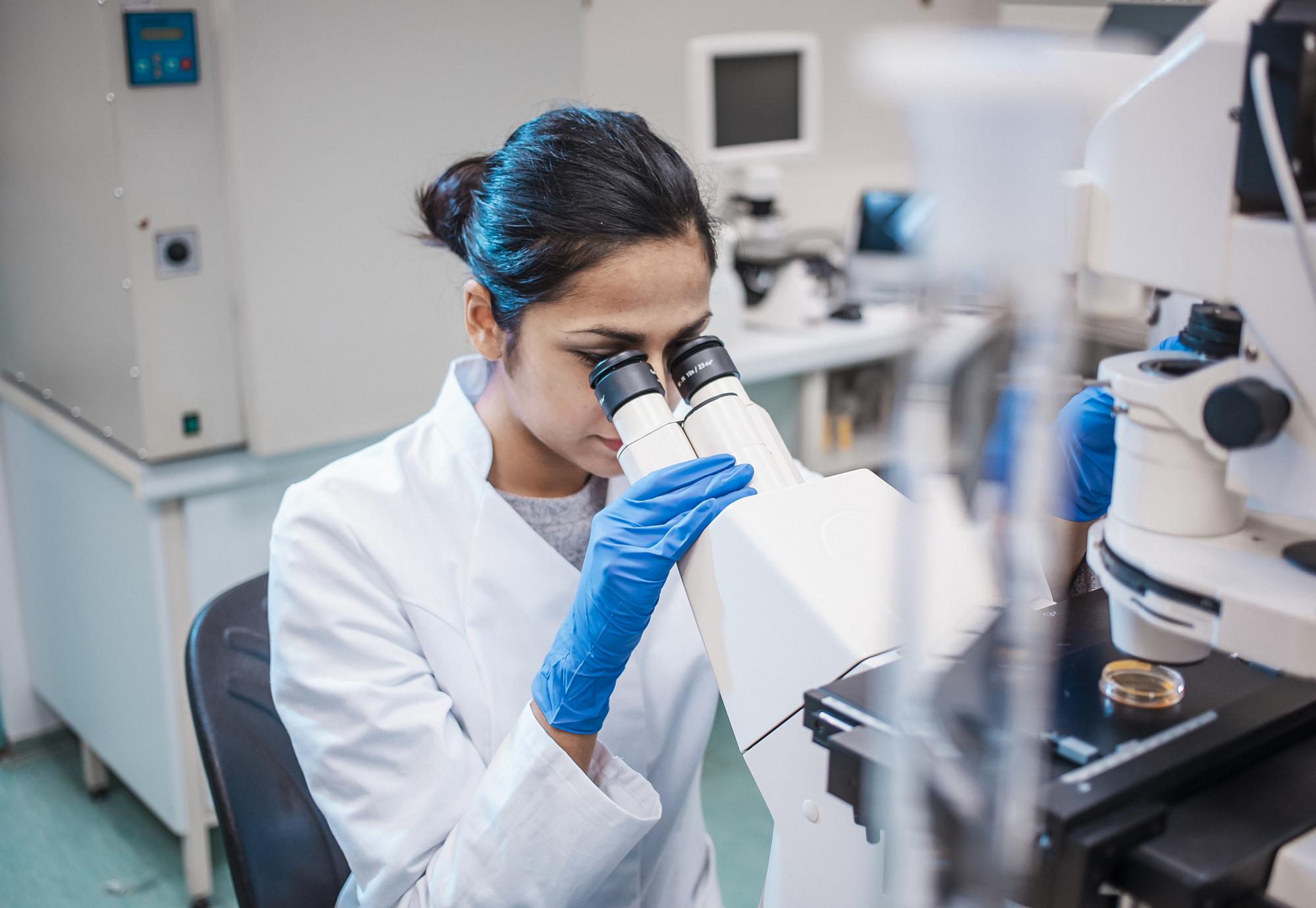 Female scientist conducting research