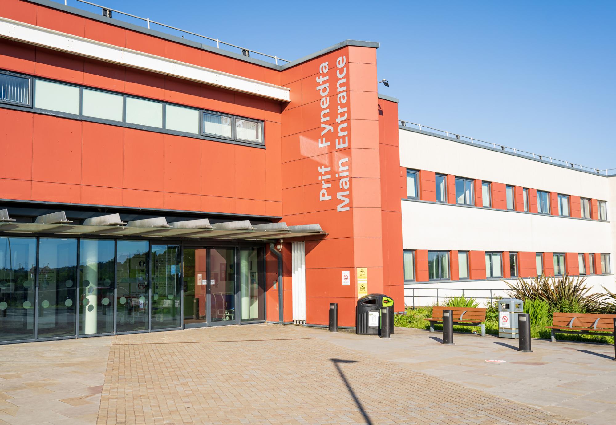 Hospital entrance in Wales