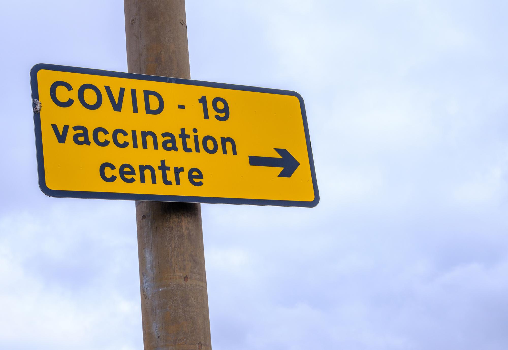 Sign For Covid Vaccination Centre