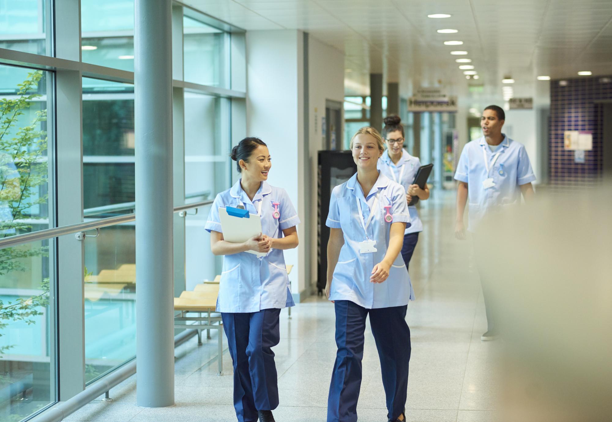 young nurses walking