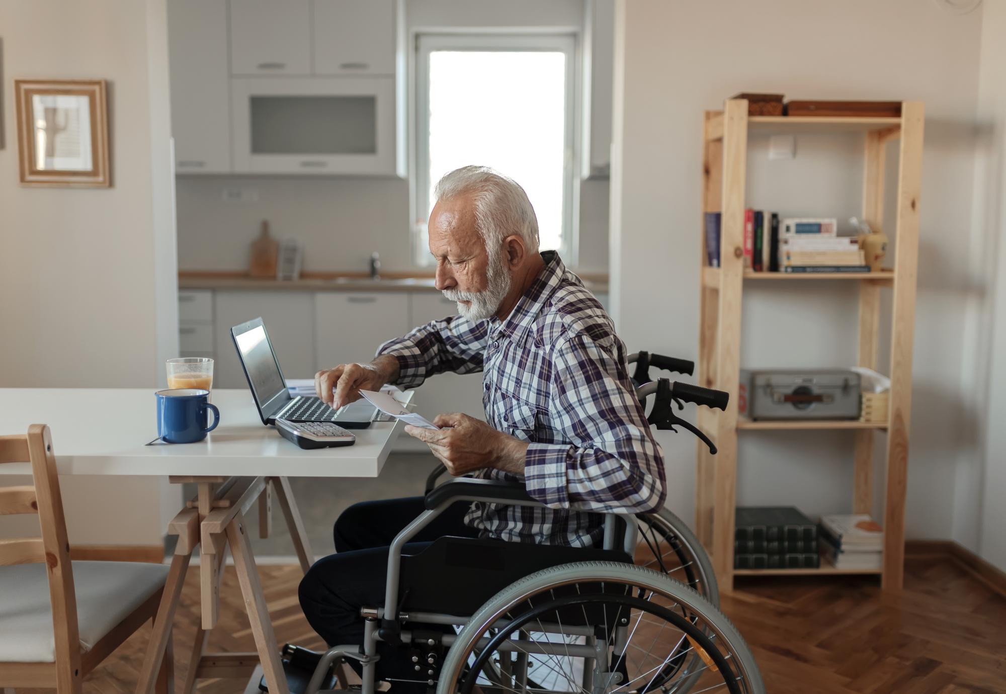 Disabled Senior Man in a Wheelchair