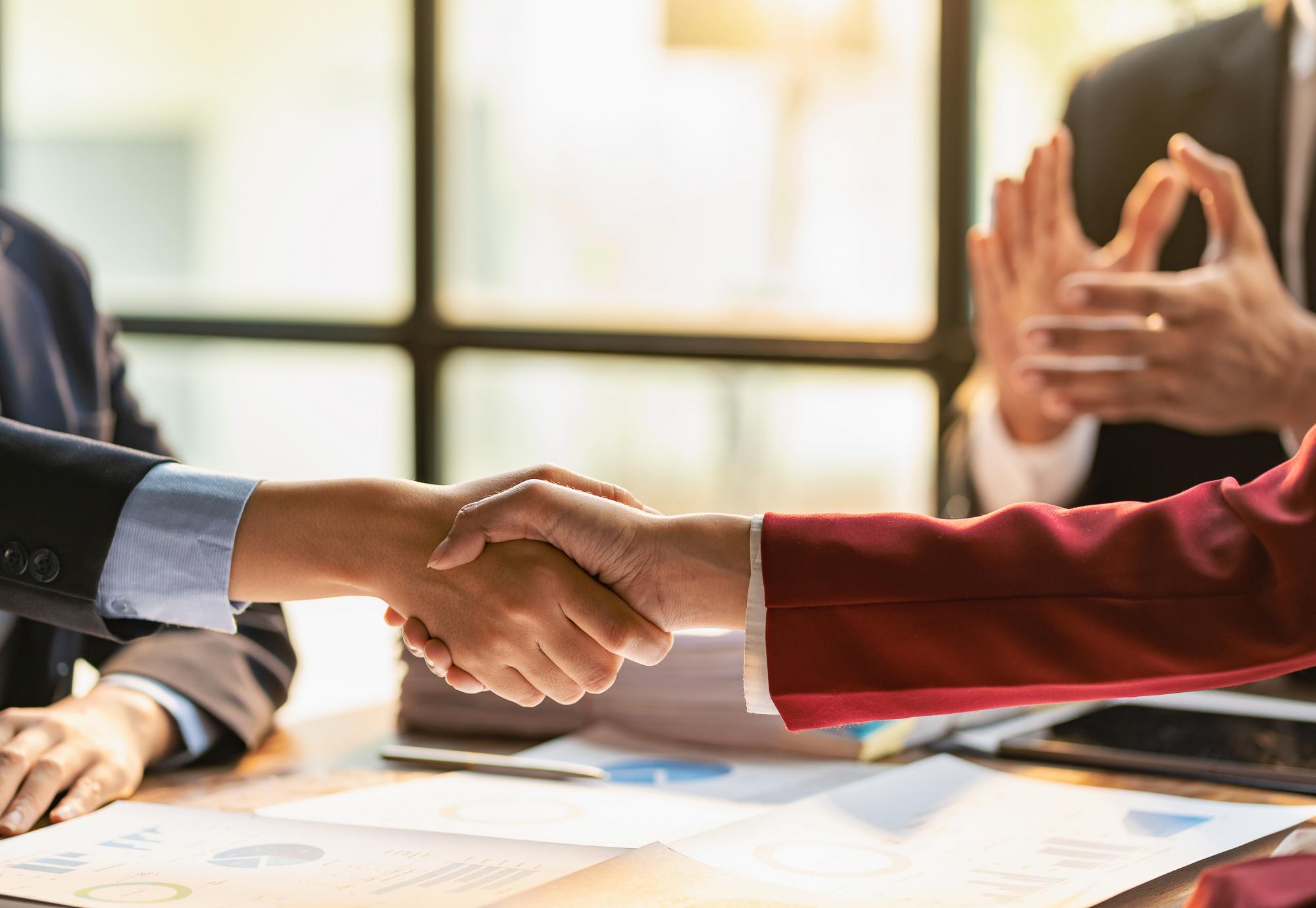 Two people shaking hands