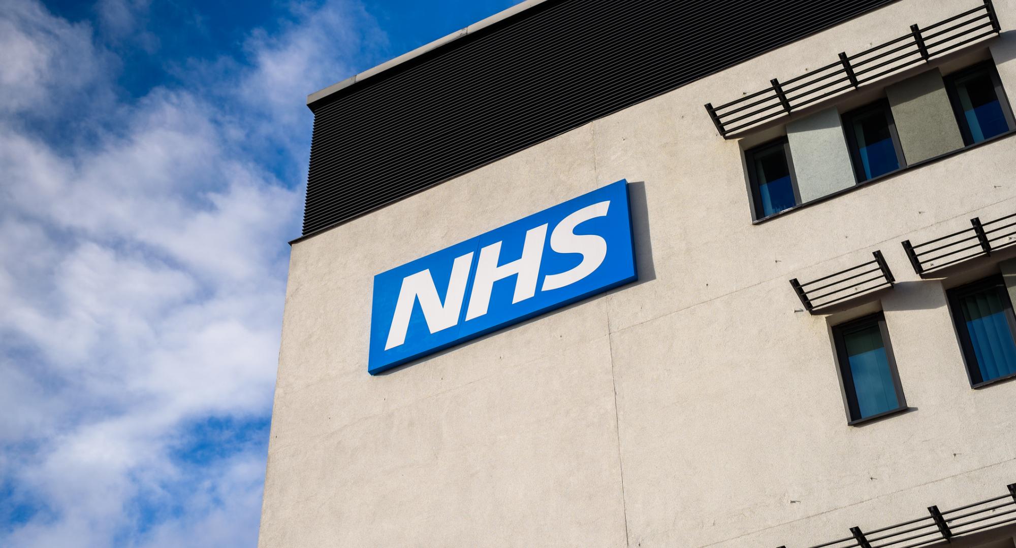 View of the NHS logo