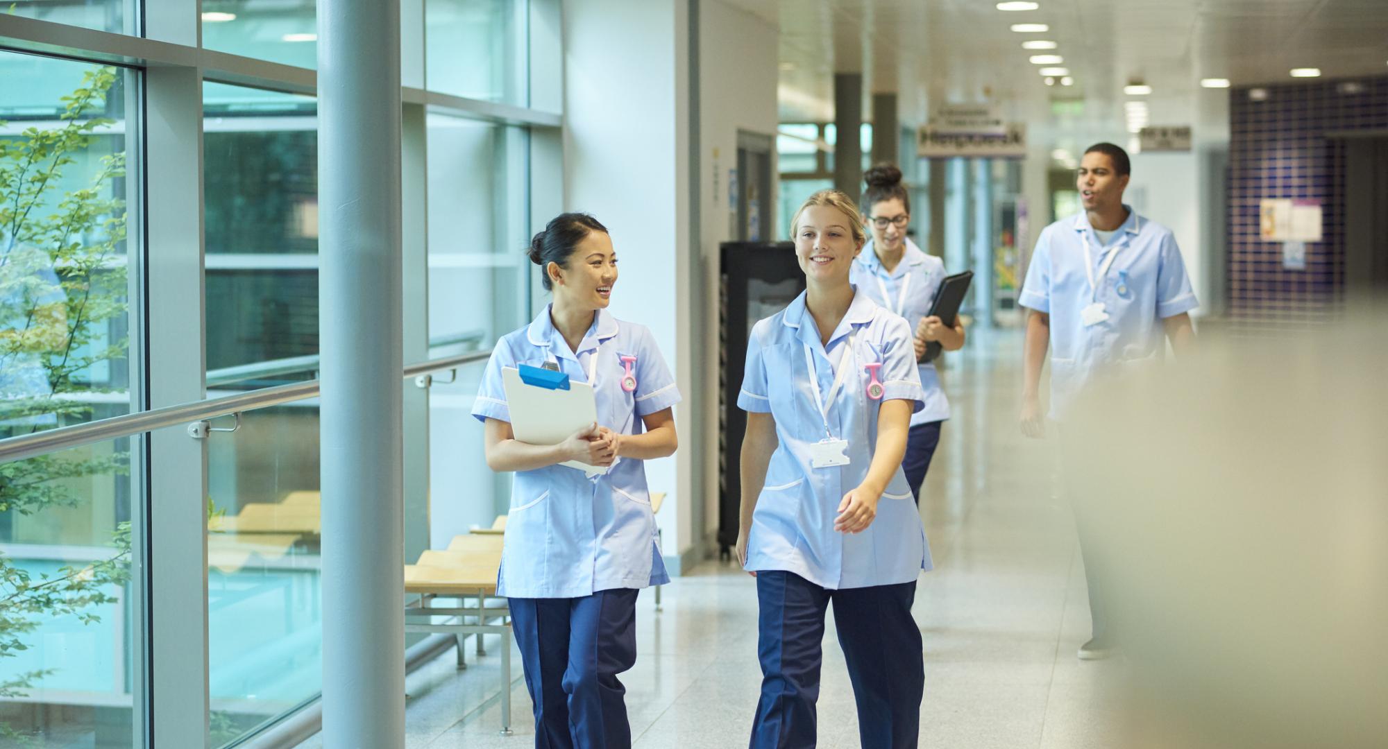 young nurses walking