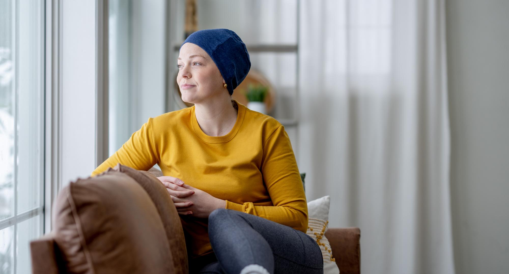 A young woman with cancer