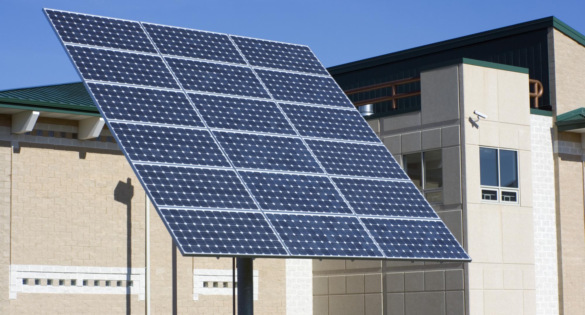 Solar panel outside a hospital
