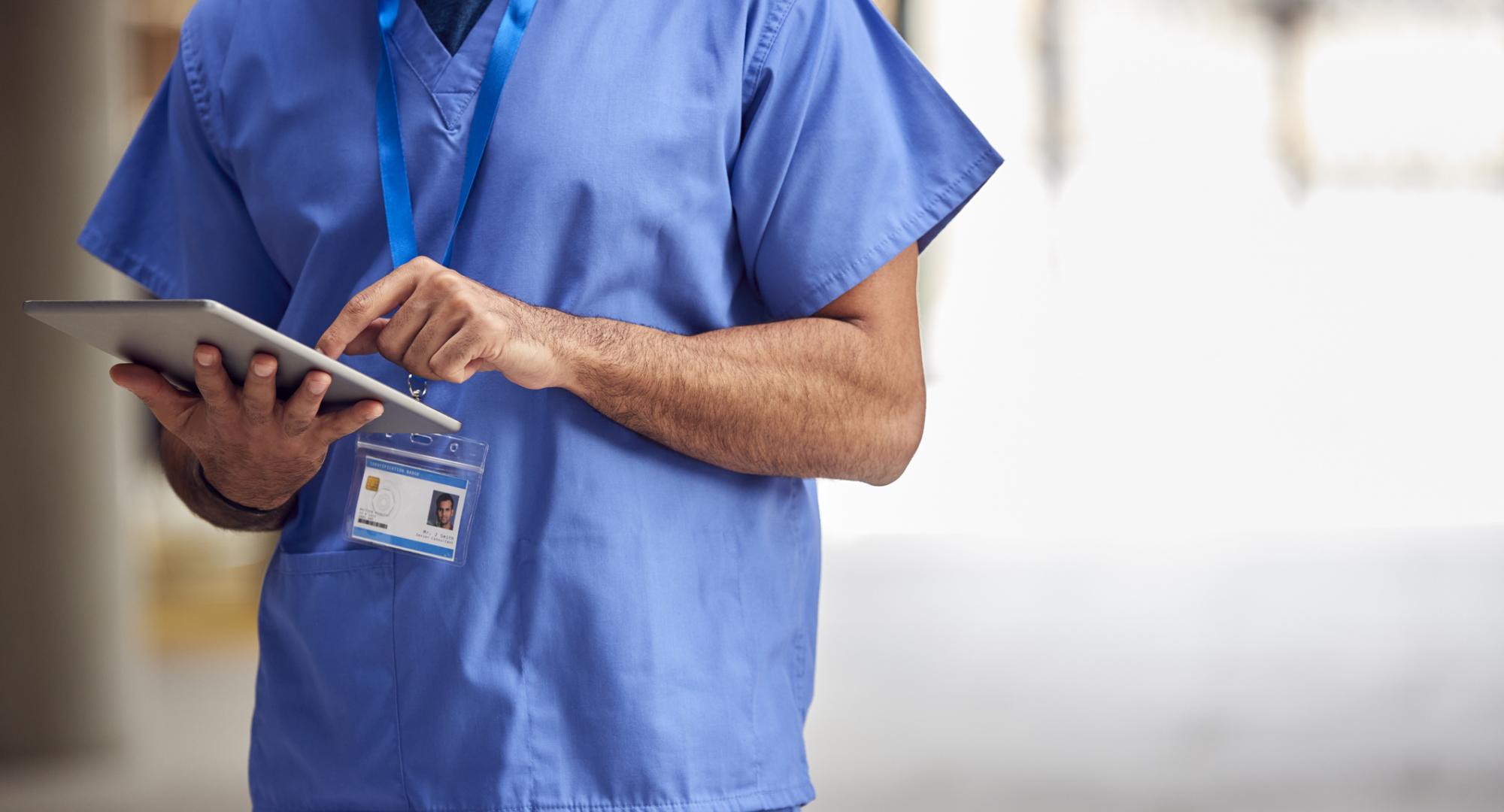 Medical worker using digital records