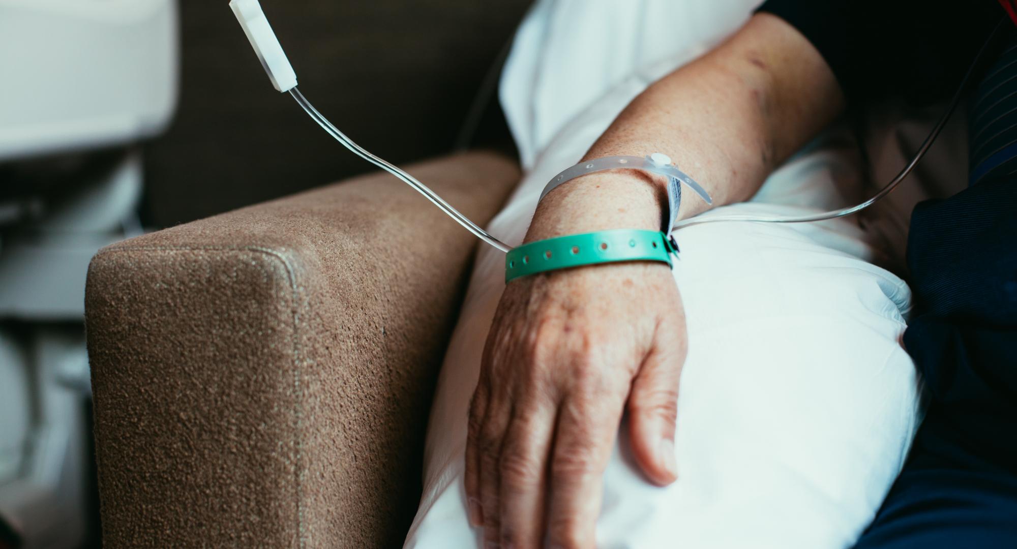 Patient being treated for cancer
