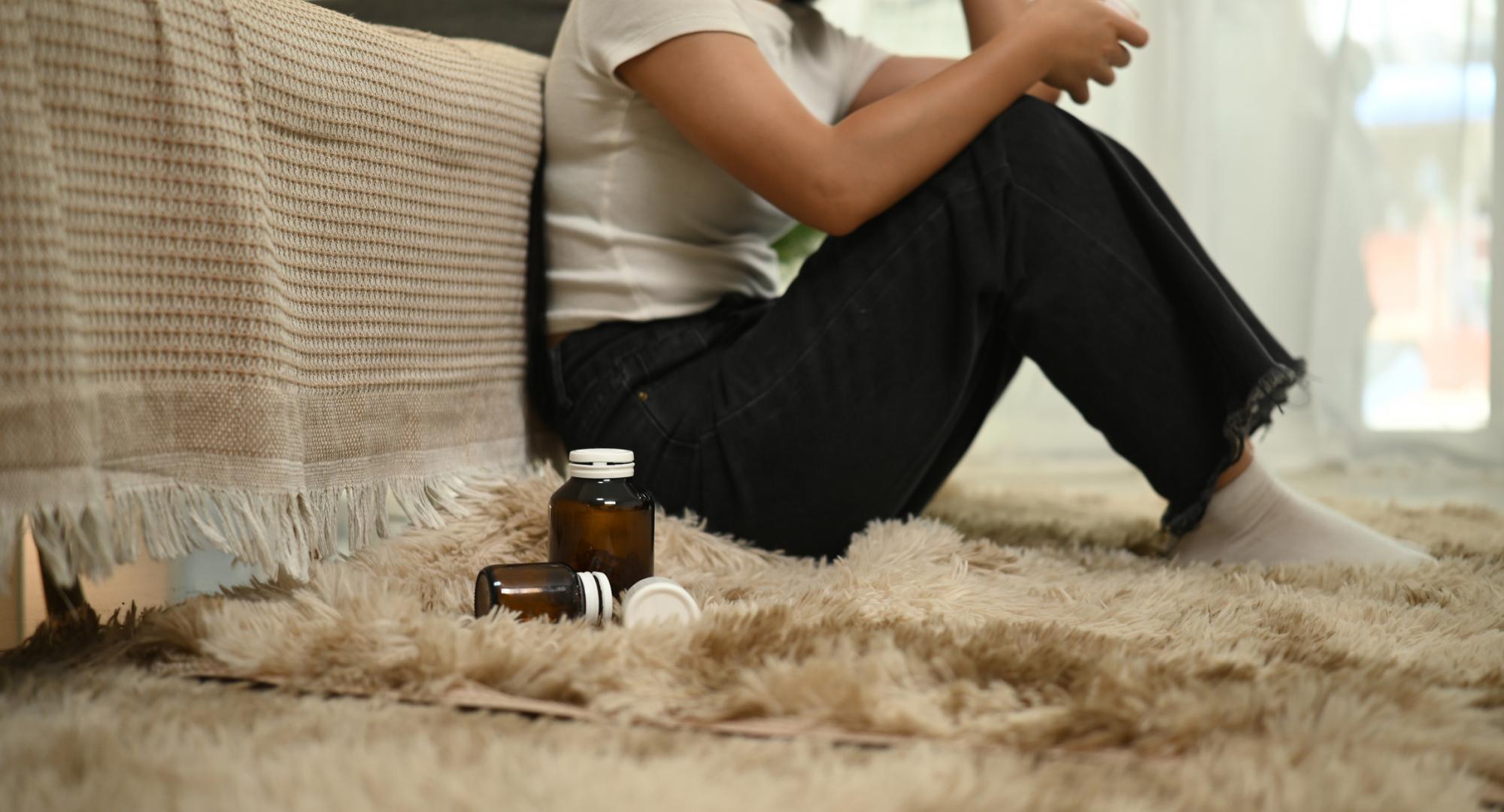 Woman suffering with addiction