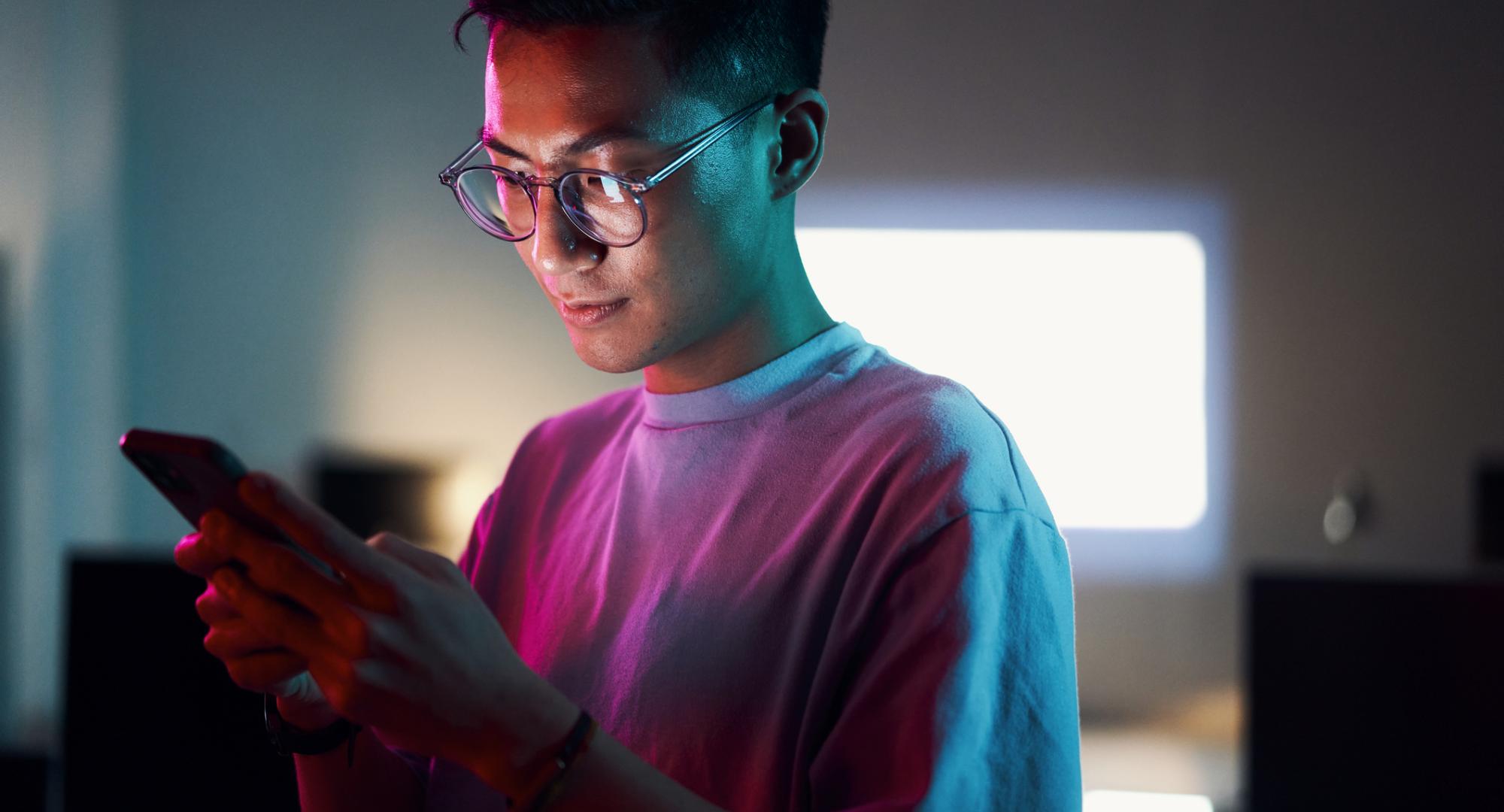 Man using a mobile phone