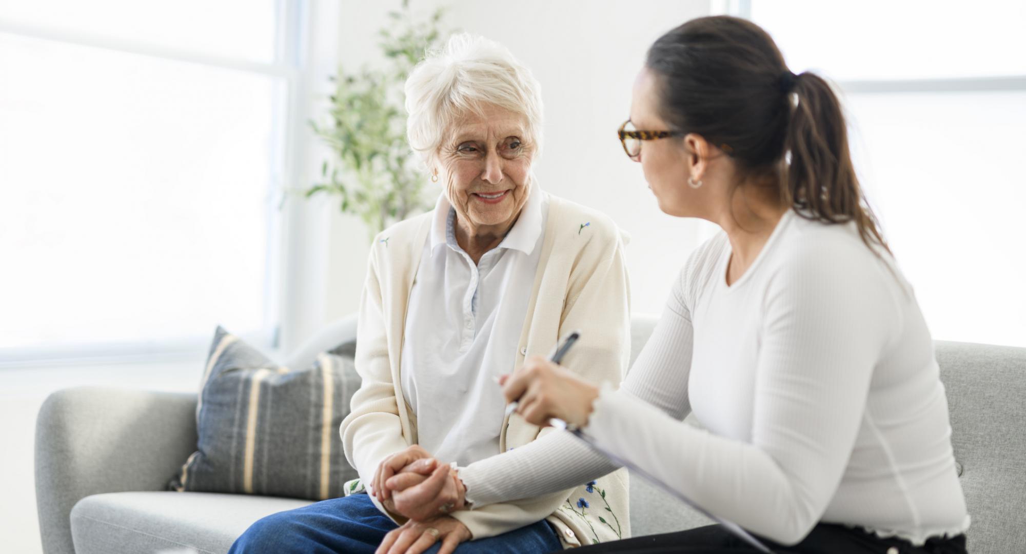 Old woman with younger woman