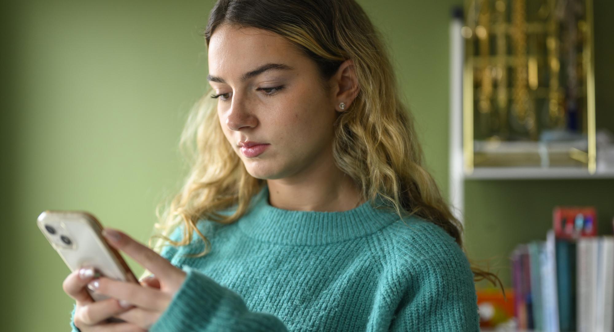 Young woman using a phone