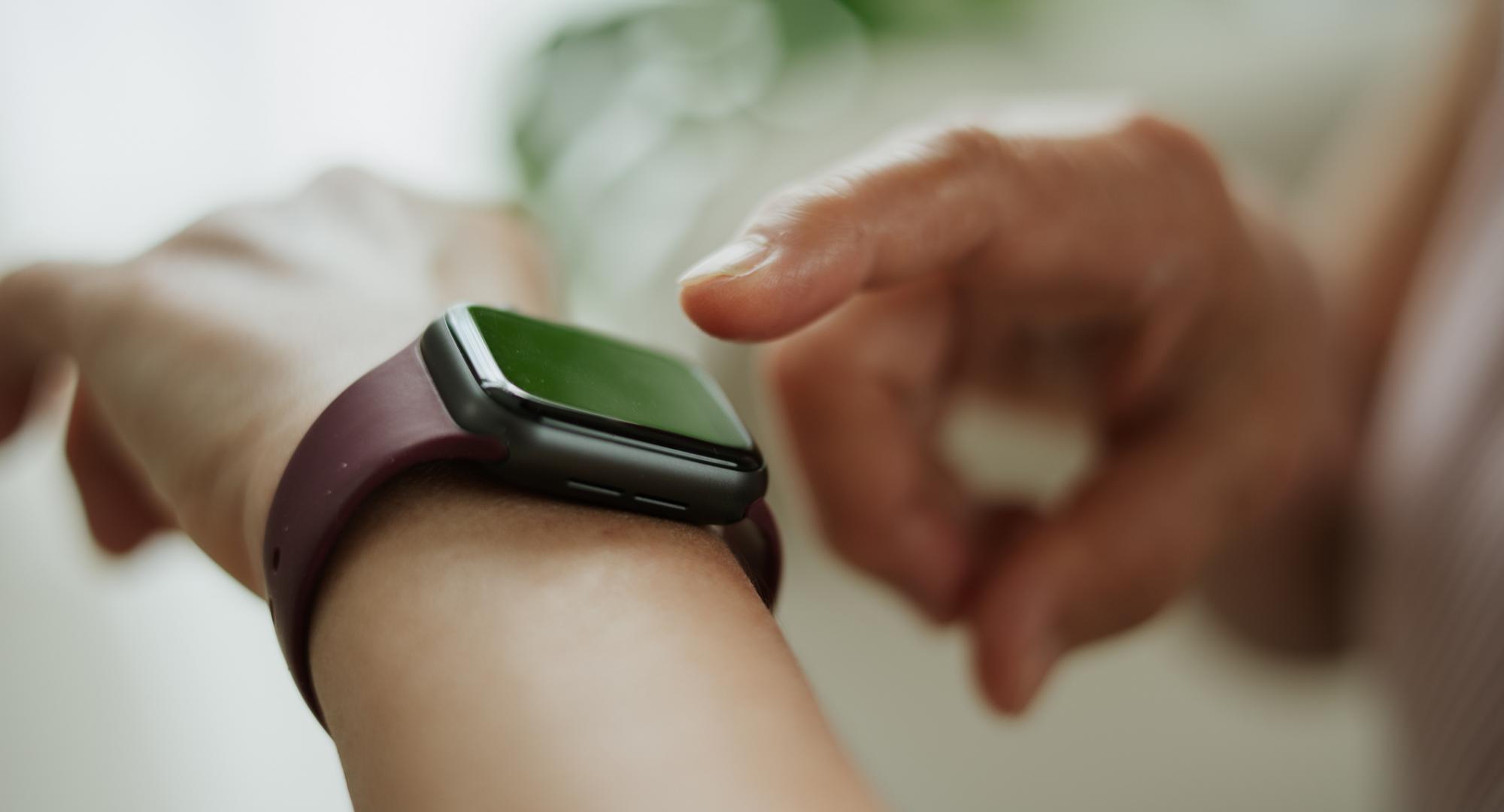 Person using a smart watch