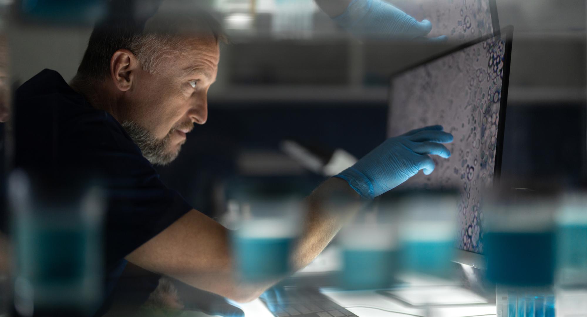 Man conducting a clinical trial