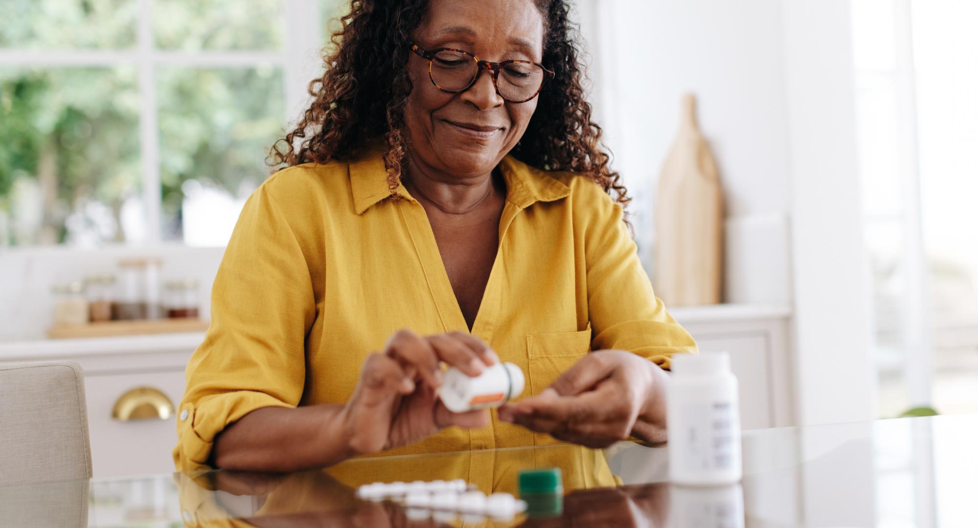 Woman taking medication