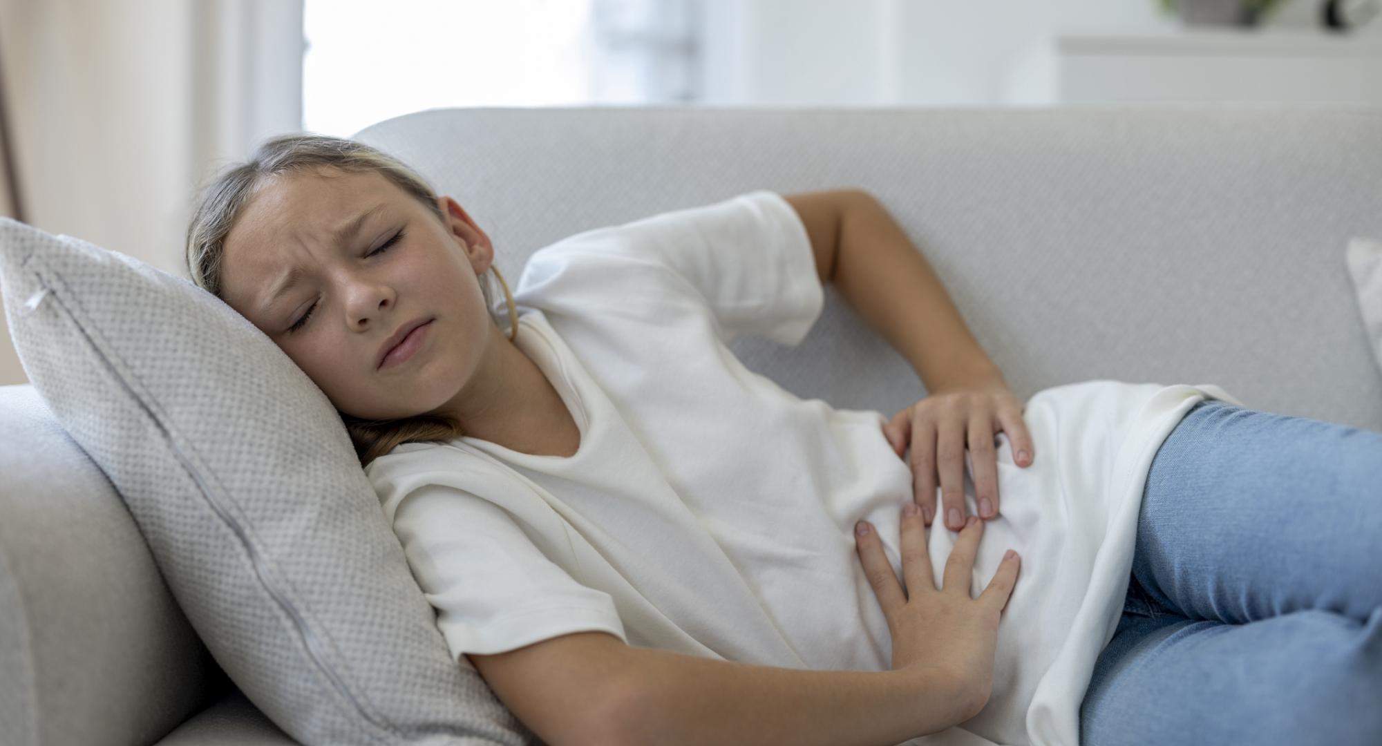Young girl in pain