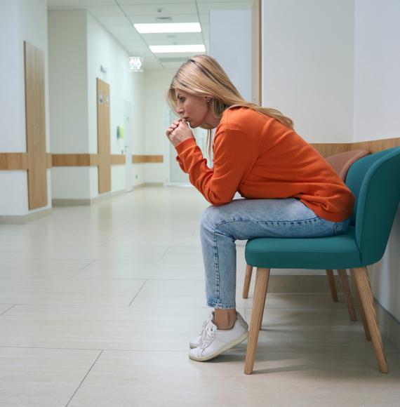 Hospital waiting room showing NHS backlog