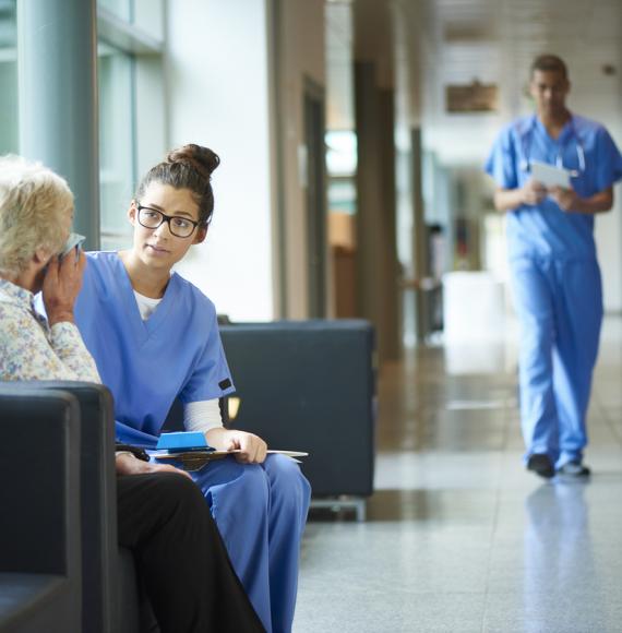 NHS waiting room depicting waiting lists and backlog