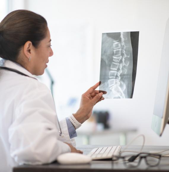 Doctor looking at an x-ray