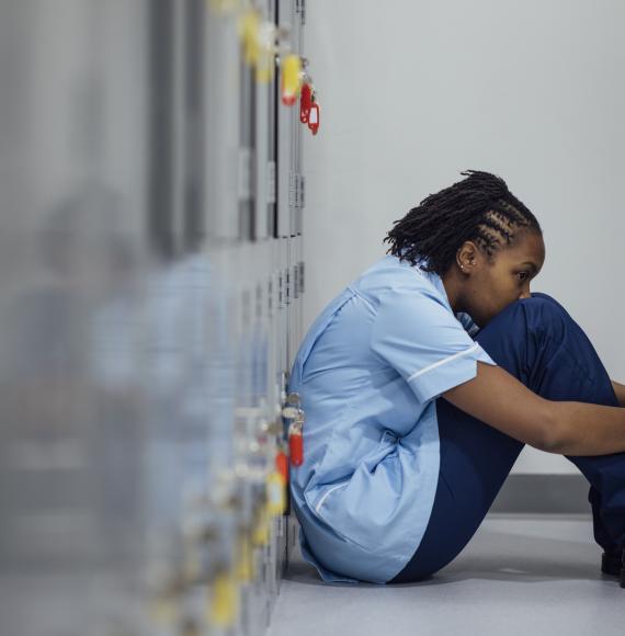 Picture of a nurse taking a break