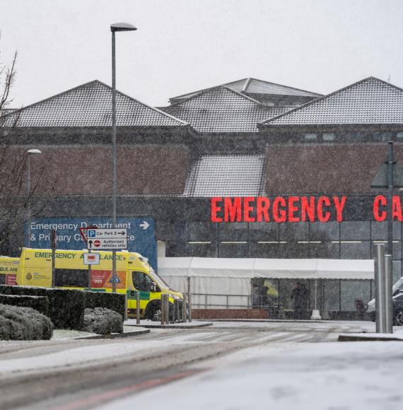 A UK hospital during the winter