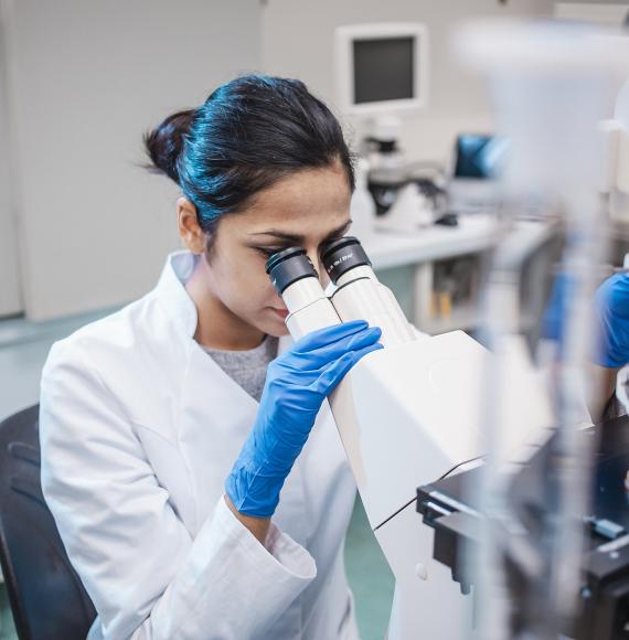 Female scientist conducting research