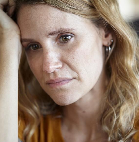 Close up of depressed woman