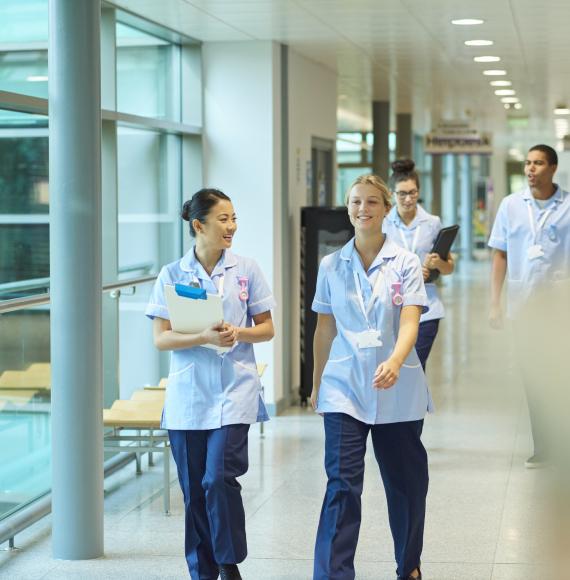 young nurses walking