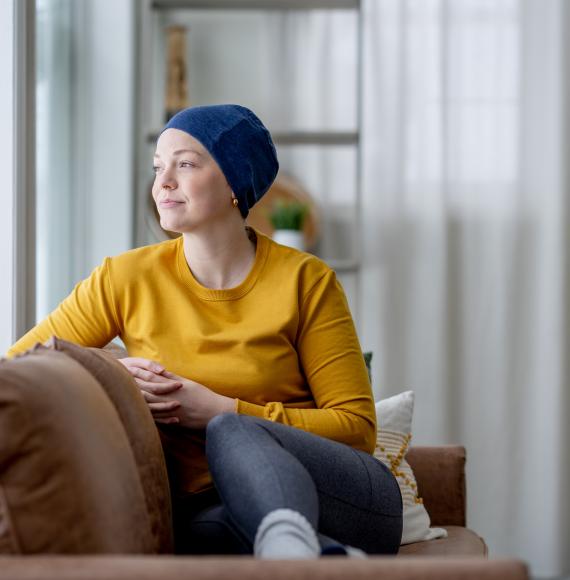 A young woman with cancer