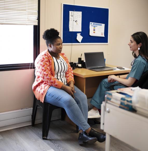 Woman with her doctor